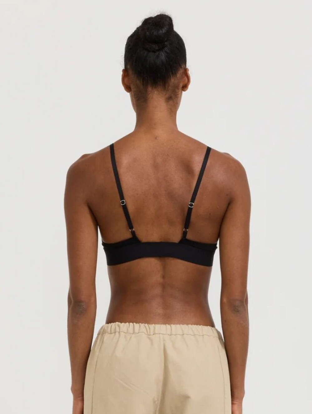 BASERANGE TRIANGLE RIBBED BRA IN BLACK - Picture 2 of 9